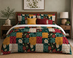 Patchwork Duvet Cover Set – Boho Floral
