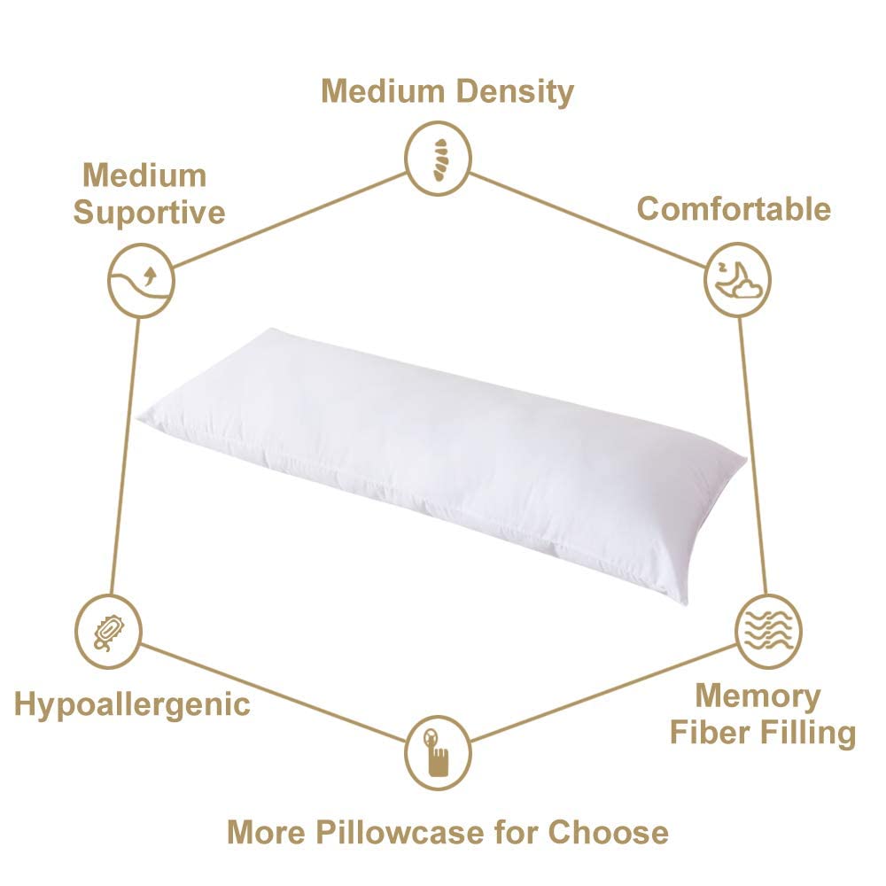 Bolster Pillow with Case – 8 Colours, 3ft to 6ft (view 2)