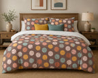 Polka Dot Duvet Cover Set – Brown Multicolour Polka Dots