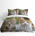 Cat Duvet Cover Set – Brown & White Kitten