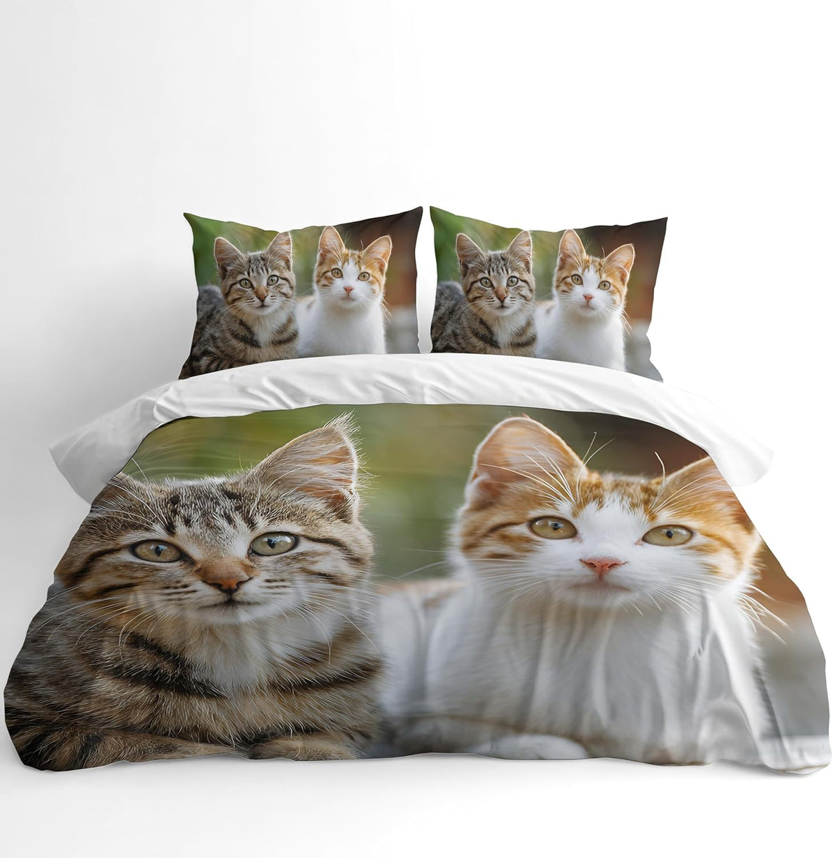 Cat Duvet Cover Set – Brown & White Kitten