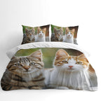 Cat Duvet Cover Set – Brown & White Kitten