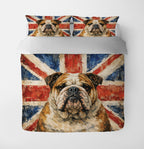 Dog Duvet Cover Set – Bulldog with Flag