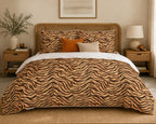 Animal Print Duvet Cover Set – Burnt Orange Tiger