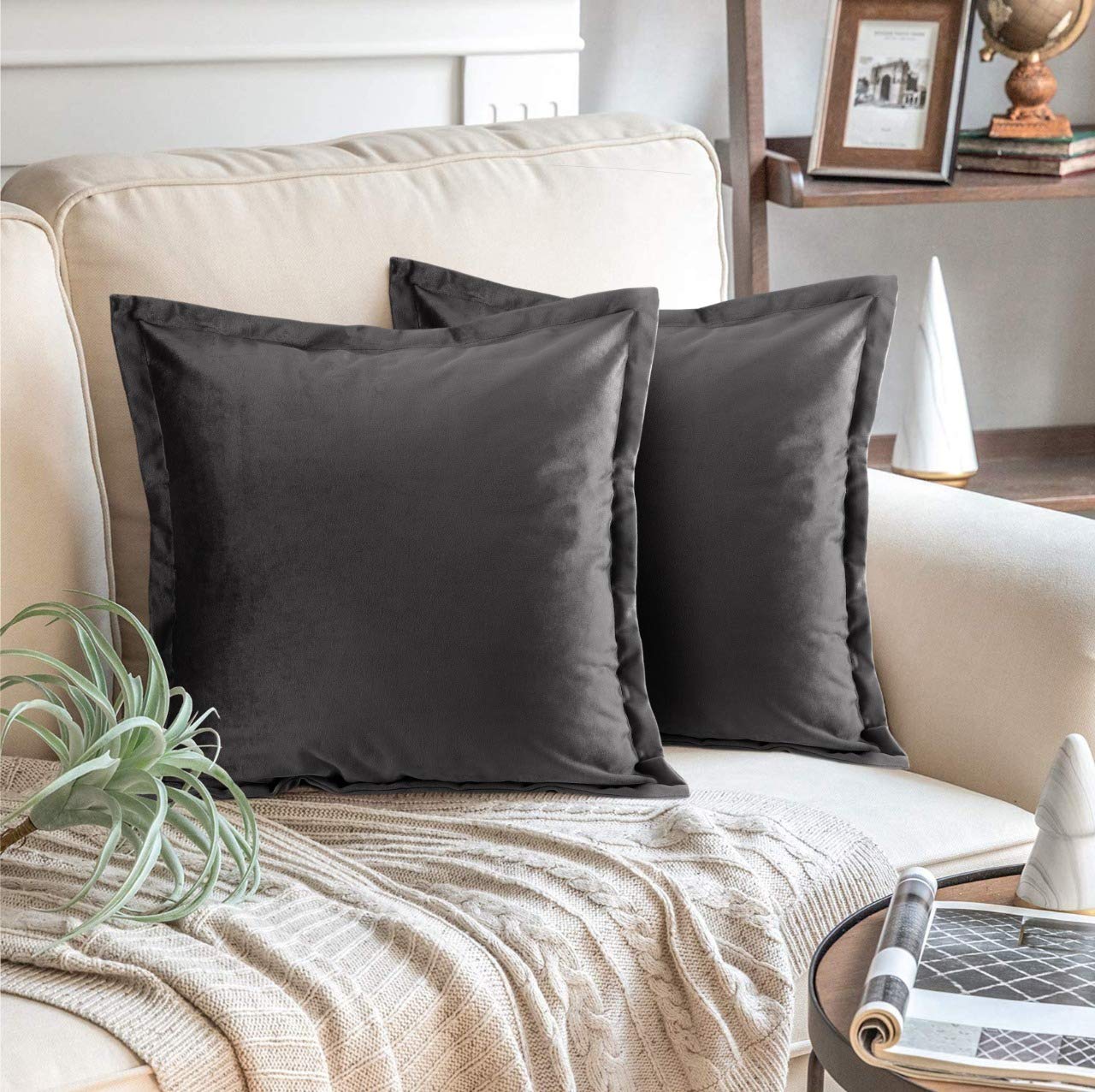 Velvet Cushion Covers 45x45 cm – 4 Colours, Packs of 2 & 4 Secondary image