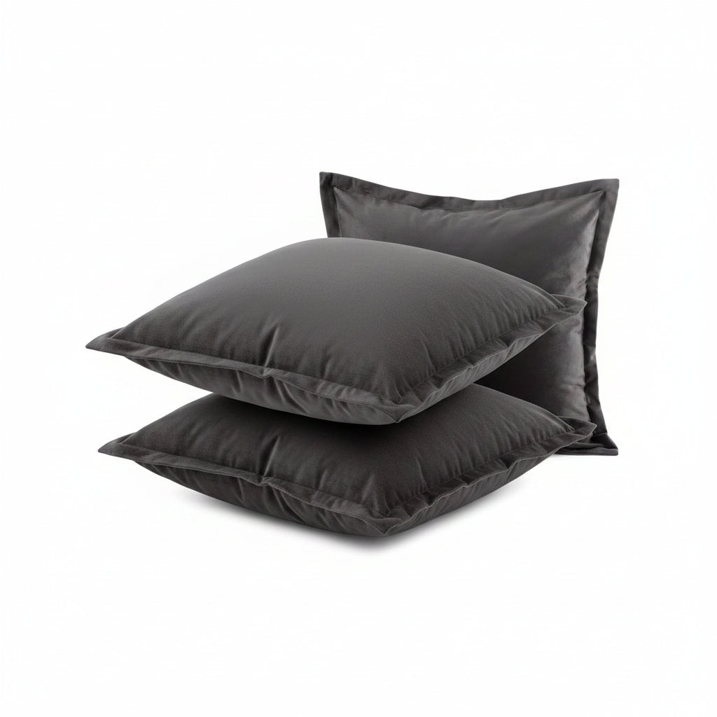 Dutch Velvet Cushion Covers 45x45 cm – Charcoal Main image