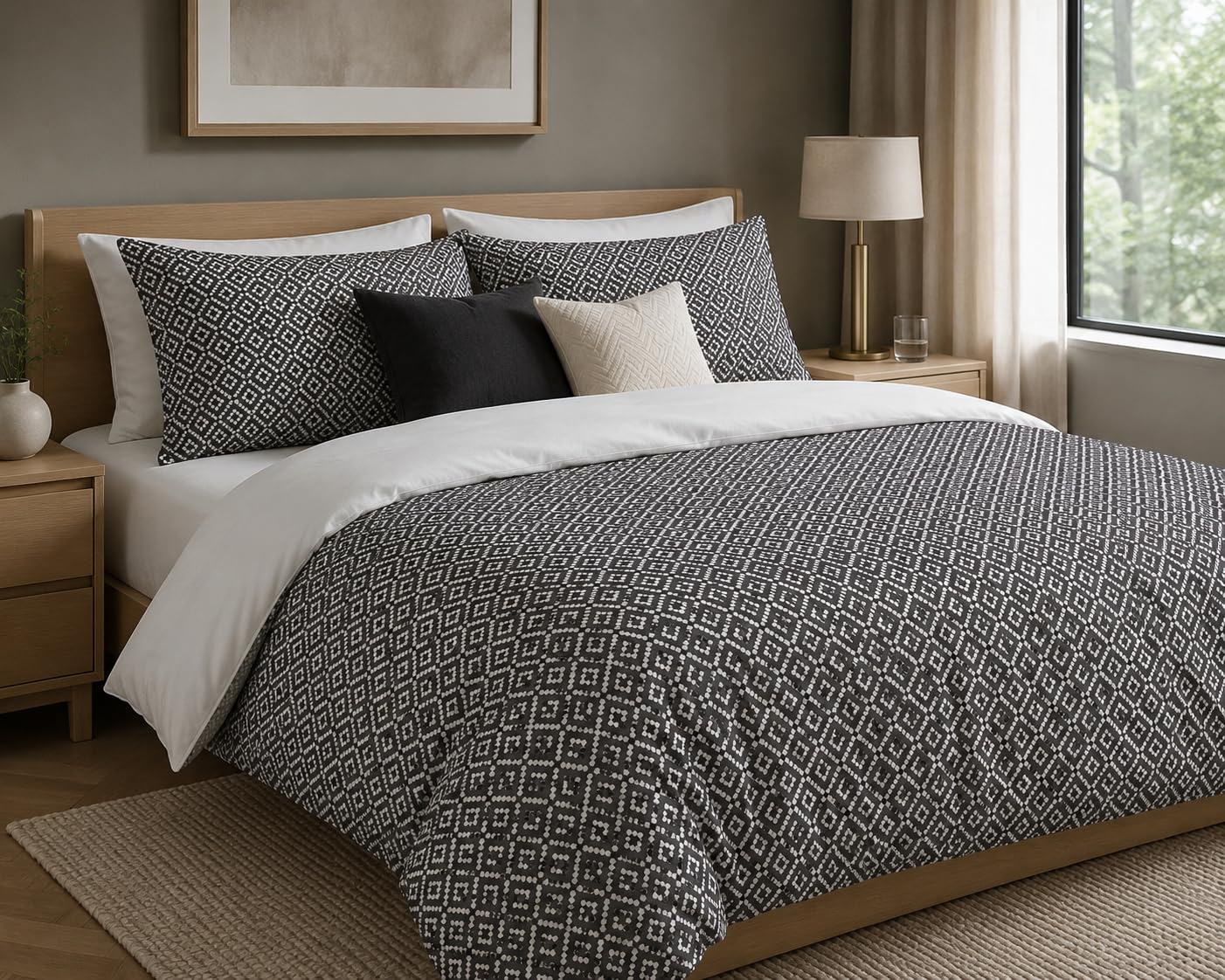 Small Plaid Duvet Cover Set – 4 Colours, Single to Emperor Secondary image