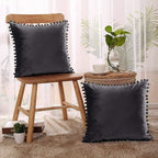 Charcoal Velvet Cushion Covers 45x45 cm – Packs of 2 & 4