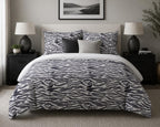 Animal Print Duvet Cover Set – Charcoal Zebra