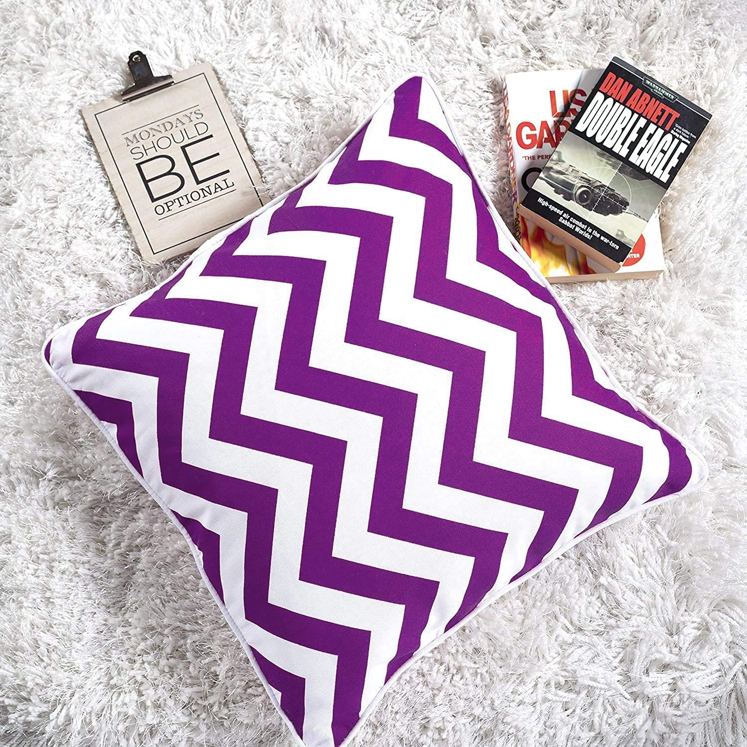 Chevron Cushion Covers 45x45 cm – Chevron Aubergine Main image