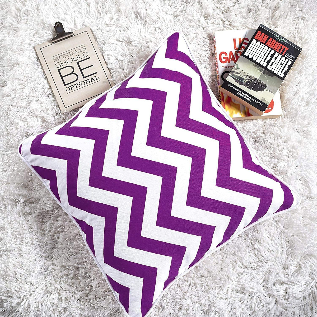 Chevron Cushion Covers 45x45 cm – Chevron Aubergine