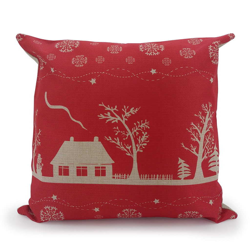 Christmas Cushion Covers 45x45 cm – Faux Linen, 7 Designs, Packs of 1-4 (view 2)