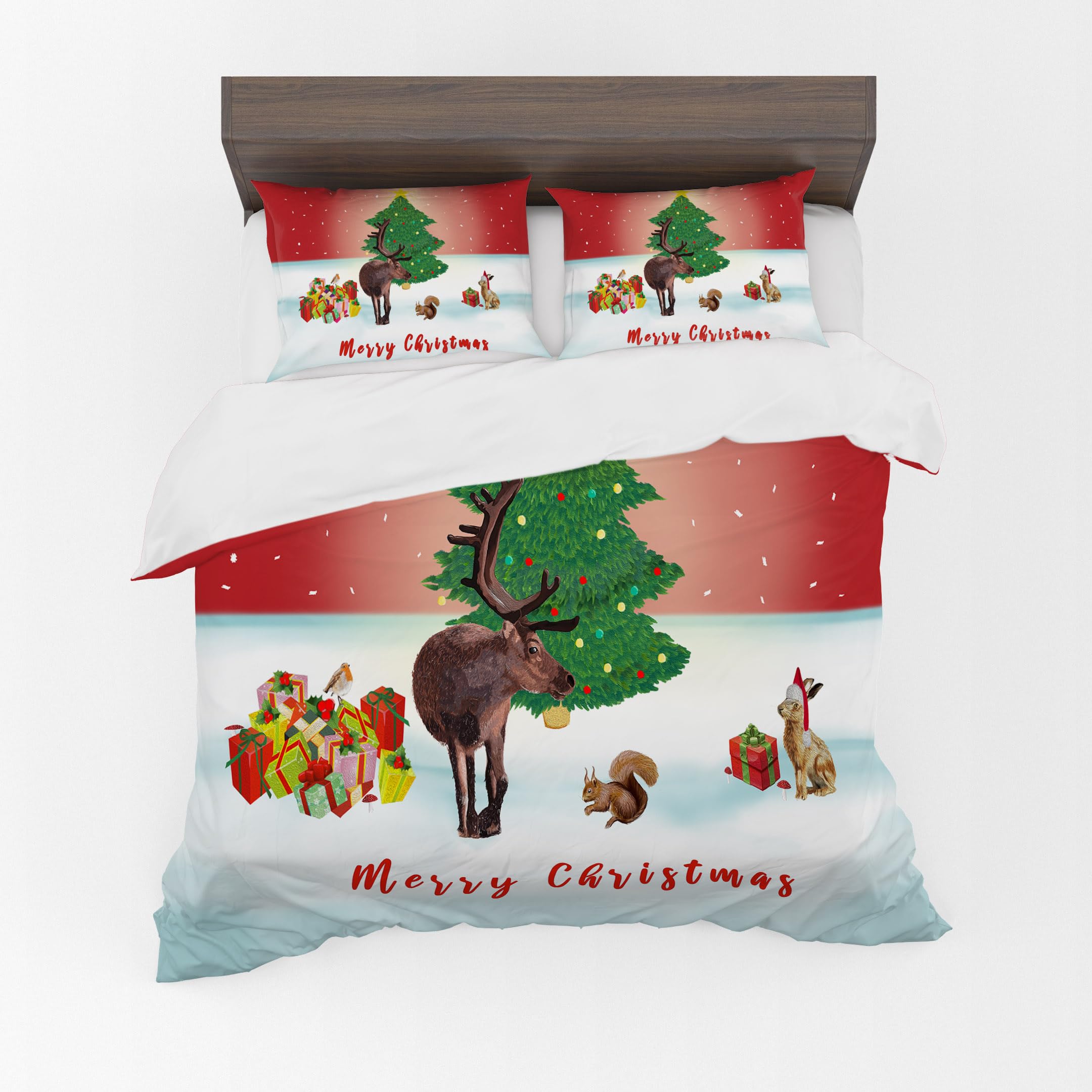 Santa & Reindeer Duvet Cover Set – Christmas View