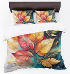 Floral Duvet Cover Set – Colorful Leaves