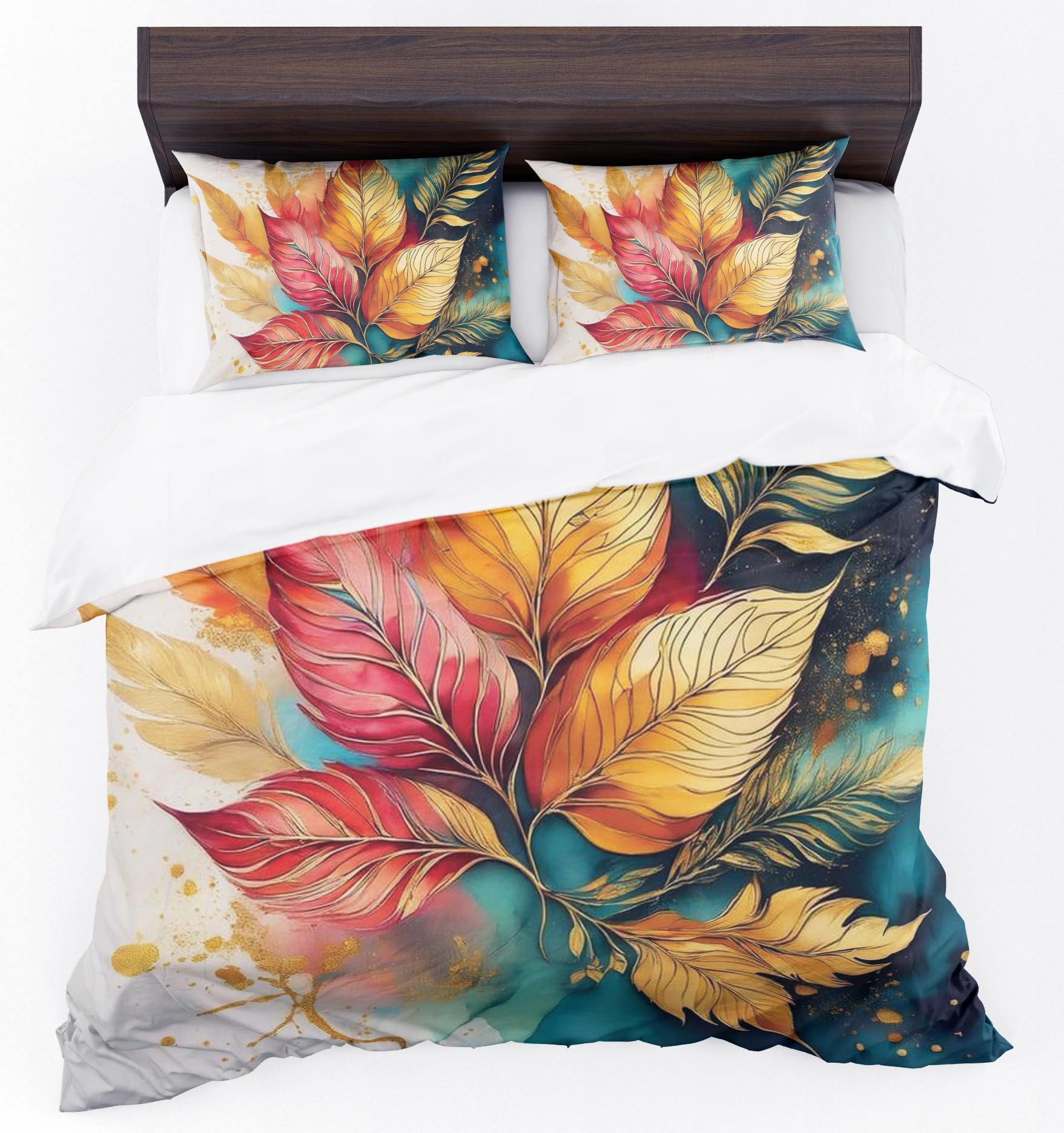 Floral Duvet Cover Set – Colorful Leaves