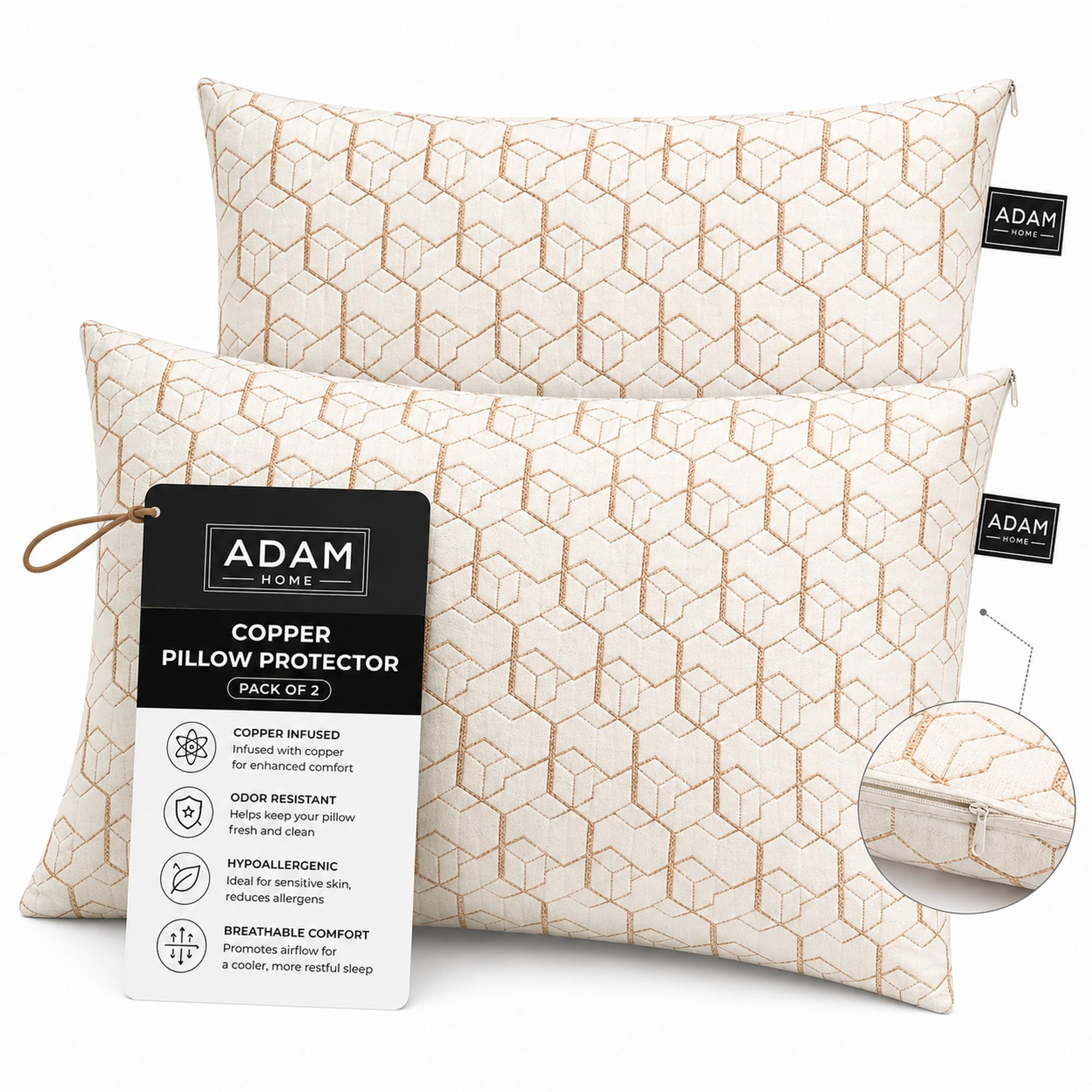 Quilted Pillow Protectors 50x75 cm – Copper Pillow Protectors