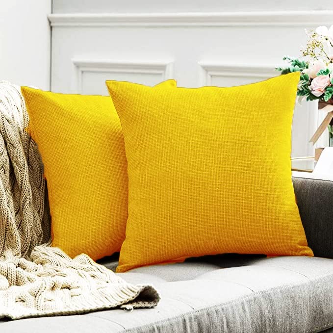 Oxford Cotton Cushion Covers 40-50 cm – Dark Yellow