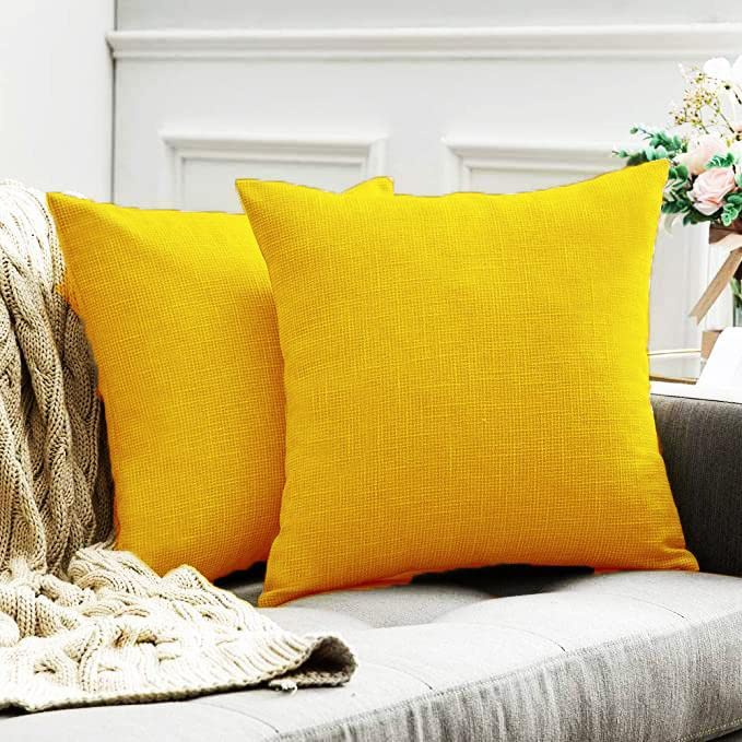 Oxford Cotton Cushion Covers 40-50 cm – Dark Yellow