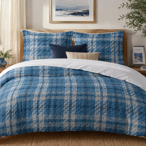 Denim Plaid Duvet Cover Set – Single to Emperor