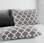 Diamond Grey Duvet Cover Set – Microfibre, Single to Super King (view 2)
