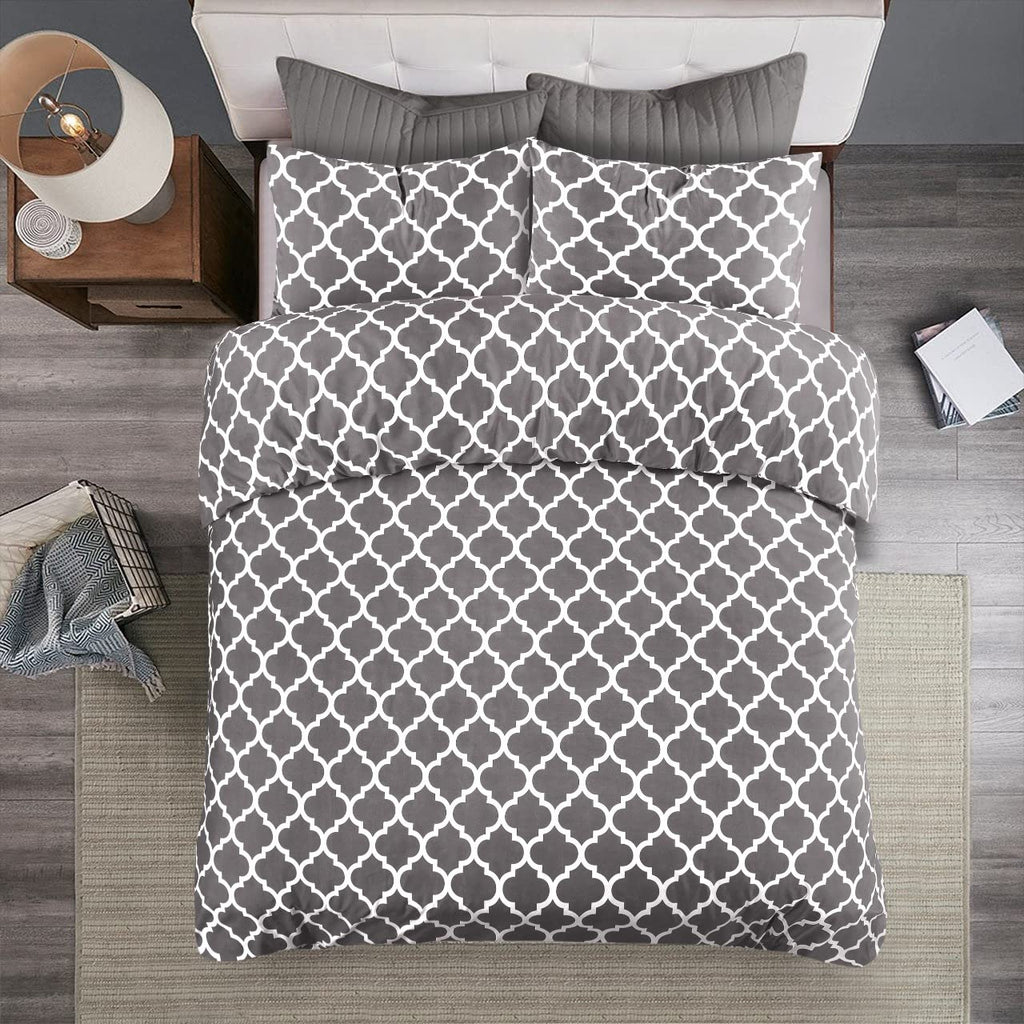 Diamond Grey Duvet Cover Set – Microfibre, Single to Super King (view 3)