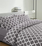 Diamond Grey Duvet Cover Set – Microfibre, Single to Super King