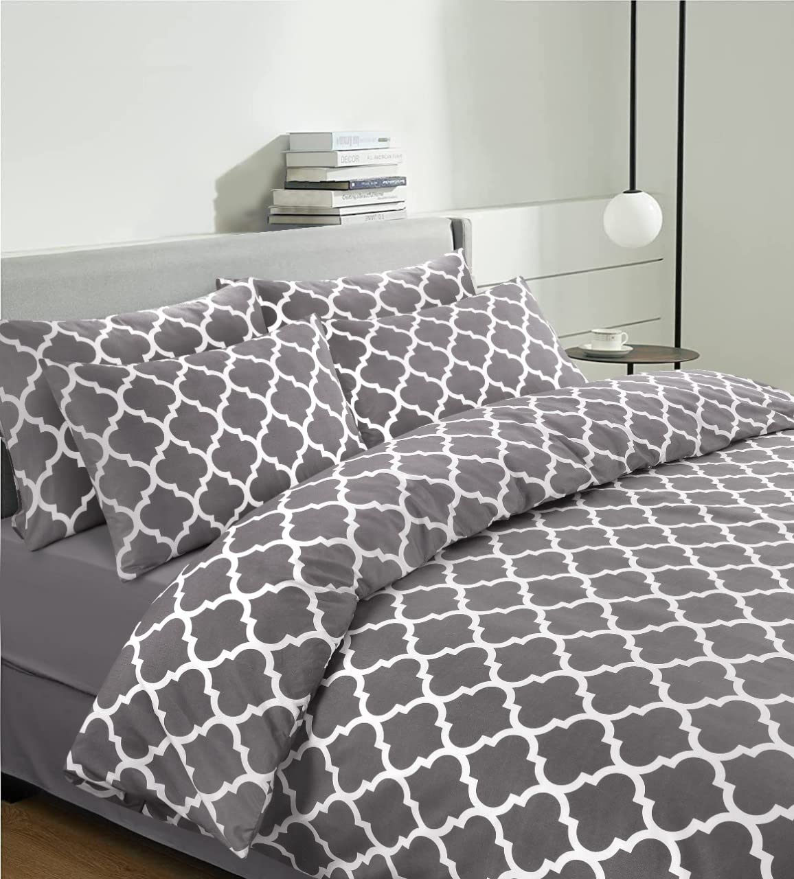 Diamond Grey Duvet Cover Set – Microfibre, Single to Super King