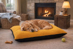 Dog Bed Cushion 95x65 cm – Washable Zipped Cover, Mustard (view 2)