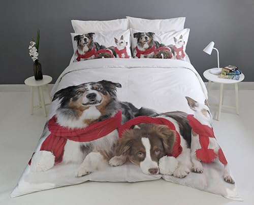 Dog Duvet Cover Set – Dog with Red Scarf