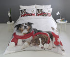 Dog Duvet Cover Set – Dog with Red Scarf