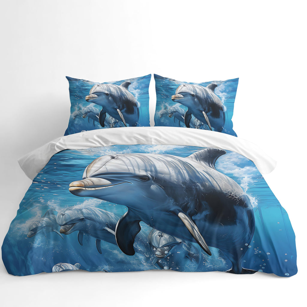 Ocean Duvet Cover Set – Dolphin in Ocean