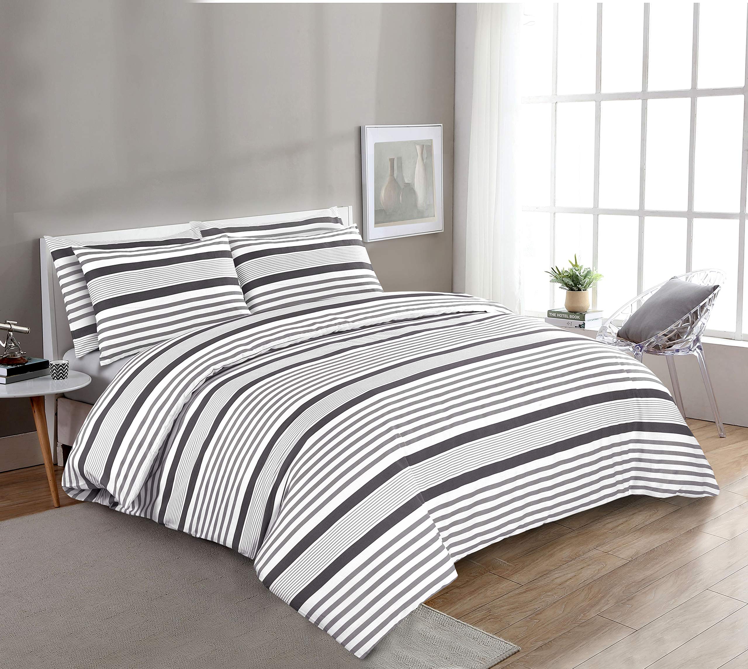 Mona Stripe Duvet Cover Set – Reversible, Single to Super King Secondary image