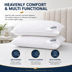 Duck Feather Pillows 48x74 cm – Cotton Cover, Packs of 2 & 4 (view 3)
