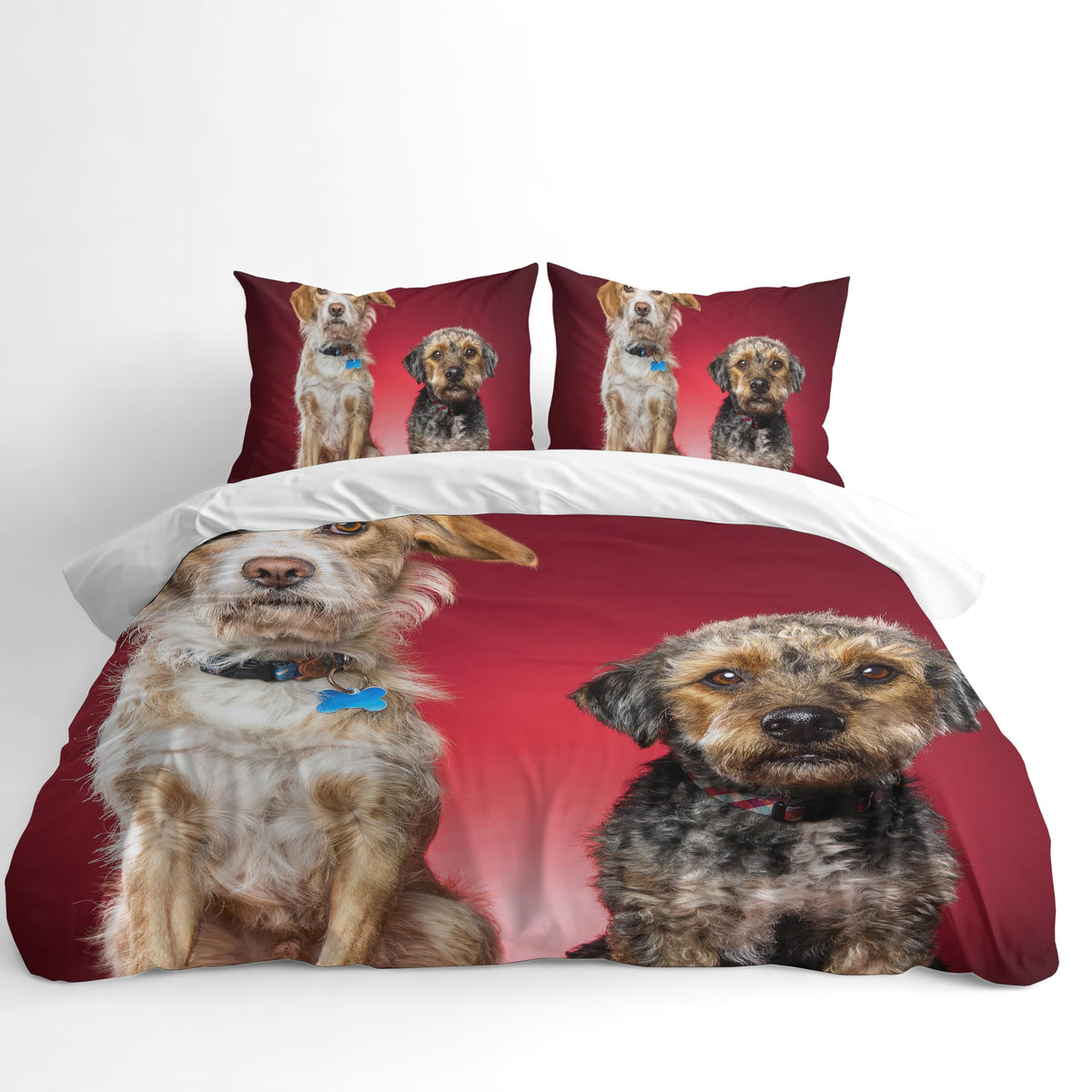 Dog Breed Duvet Cover Set – Duo Dog Red