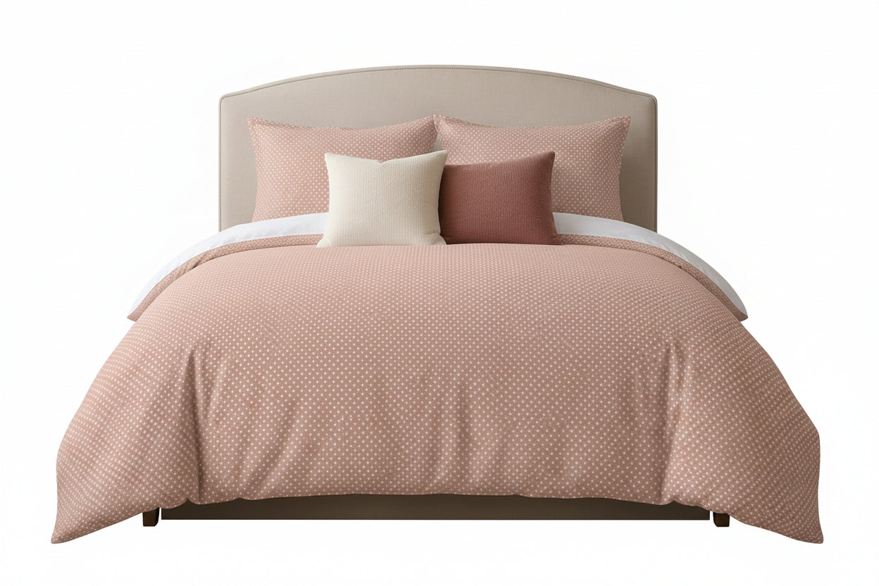 Polka Dot Duvet Cover Set – Dusty Rose Polka Dots Main image