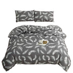Feather Print Duvet Cover Set – Charcoal, Single to Super King (view 4)