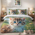 Cat Duvet Cover Set – Floral Kitten
