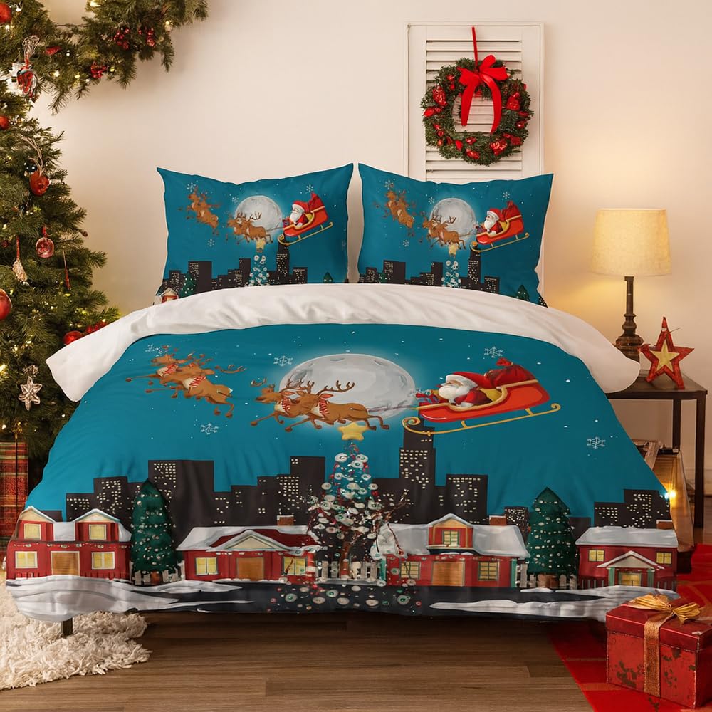 Santa & Reindeer Duvet Cover Set – 12 Designs, Single to Super King Secondary image