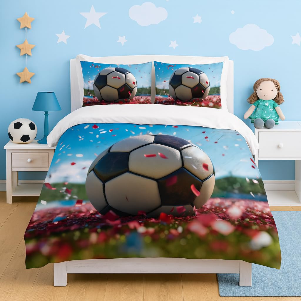 Football Duvet Cover Set – Football Under Confetti