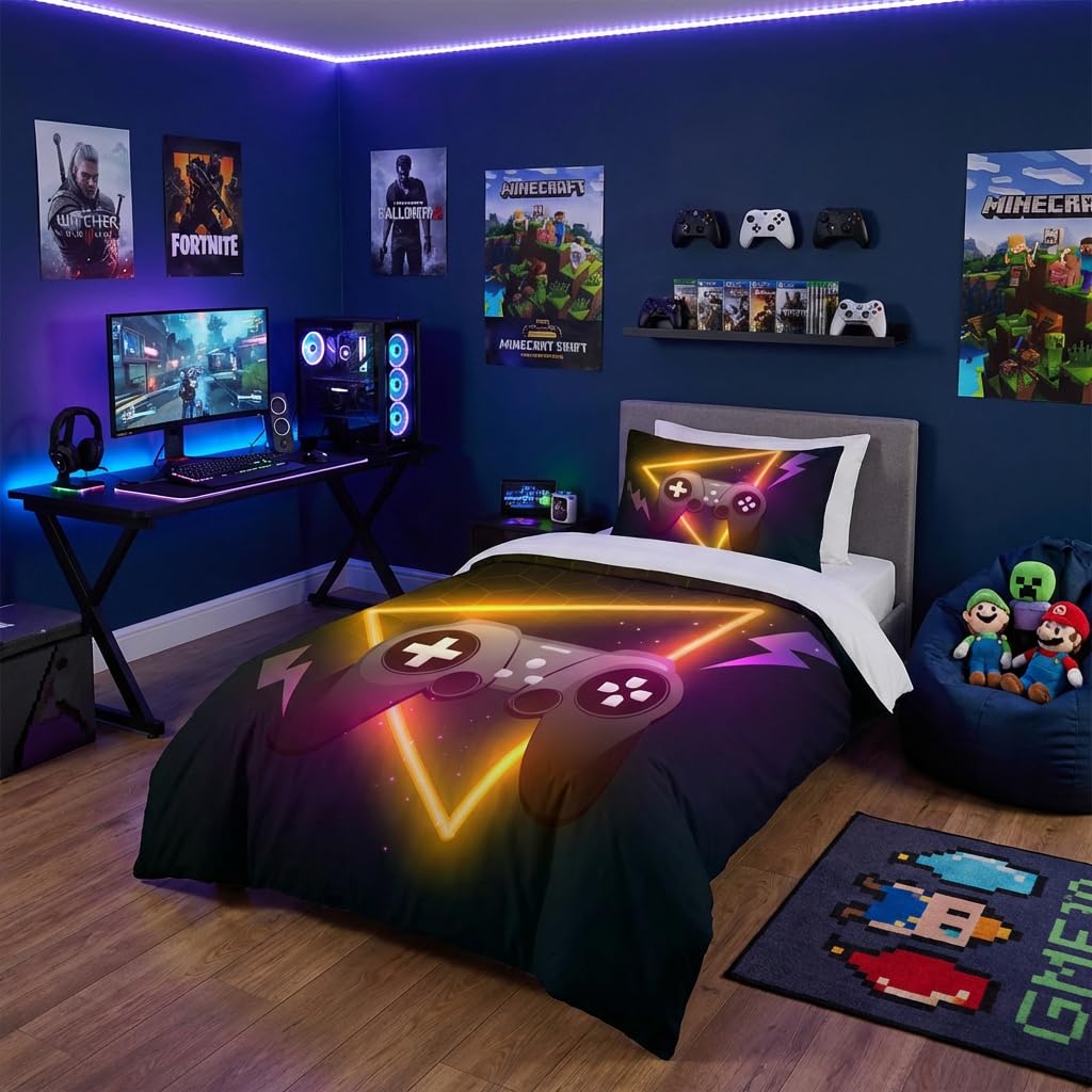 Gaming Duvet Cover Set – 17 Designs, Single to Super King (view 2)