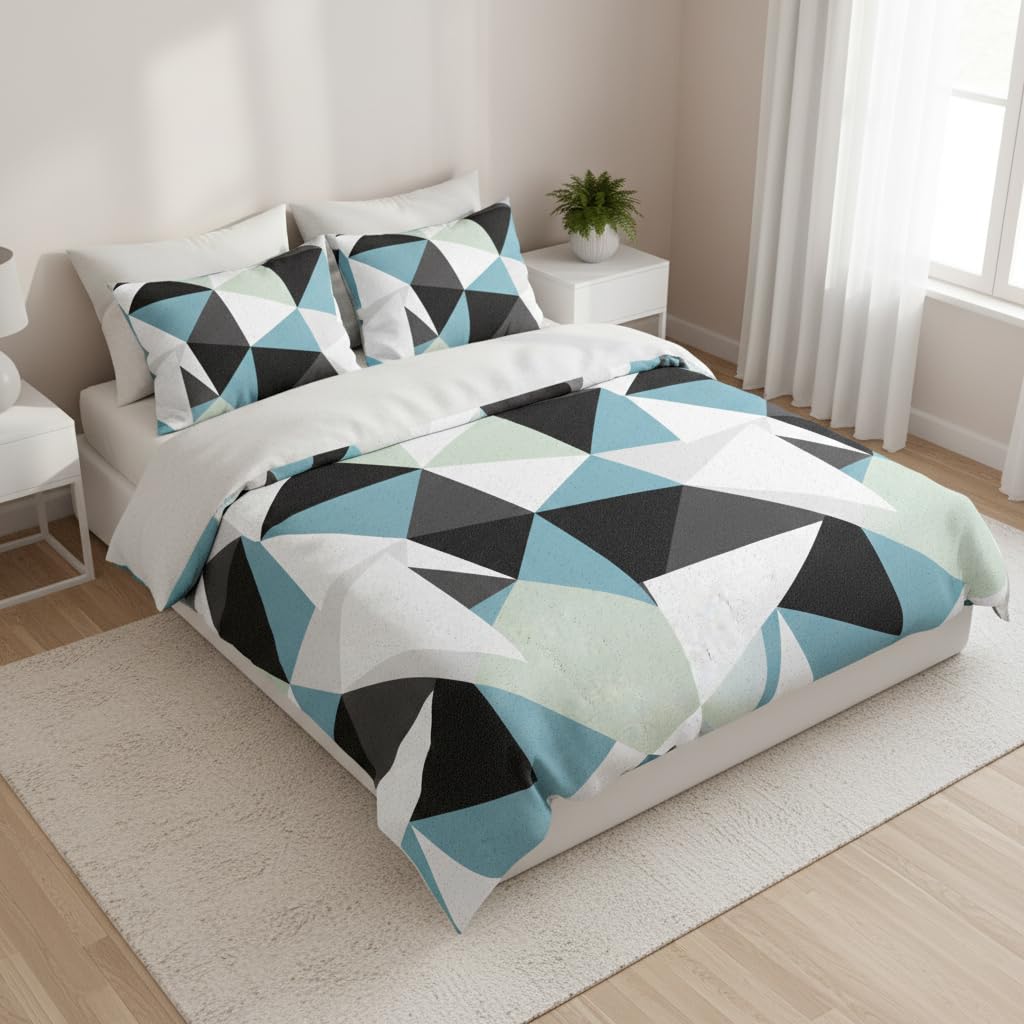 Geometric Duvet Cover Set – 9 Colourways, Single to Super King (view 2)