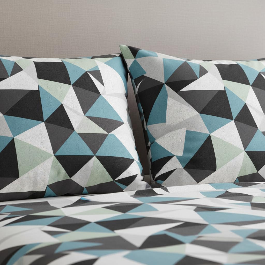 Geometric Duvet Cover Set – 9 Colourways, Single to Super King (view 3)