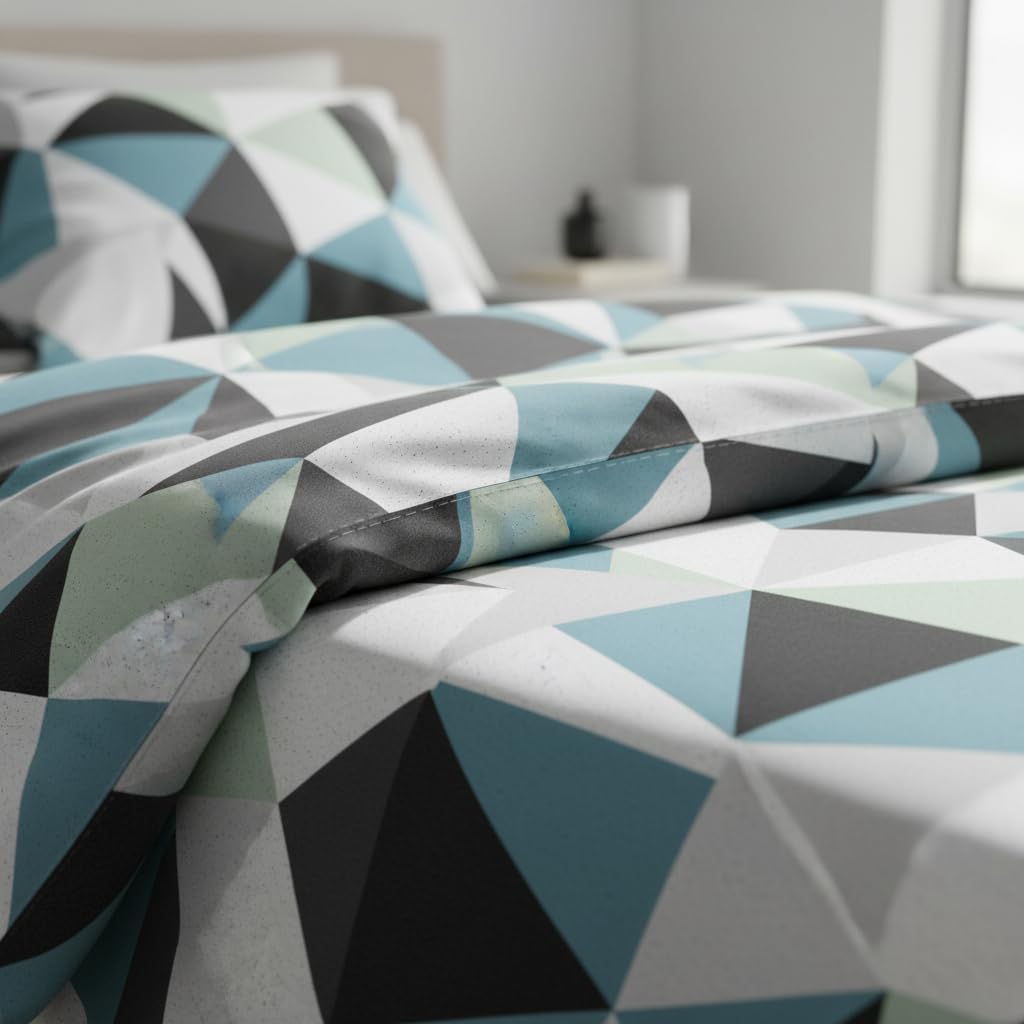 Geometric Duvet Cover Set – 9 Colourways, Single to Super King (view 4)