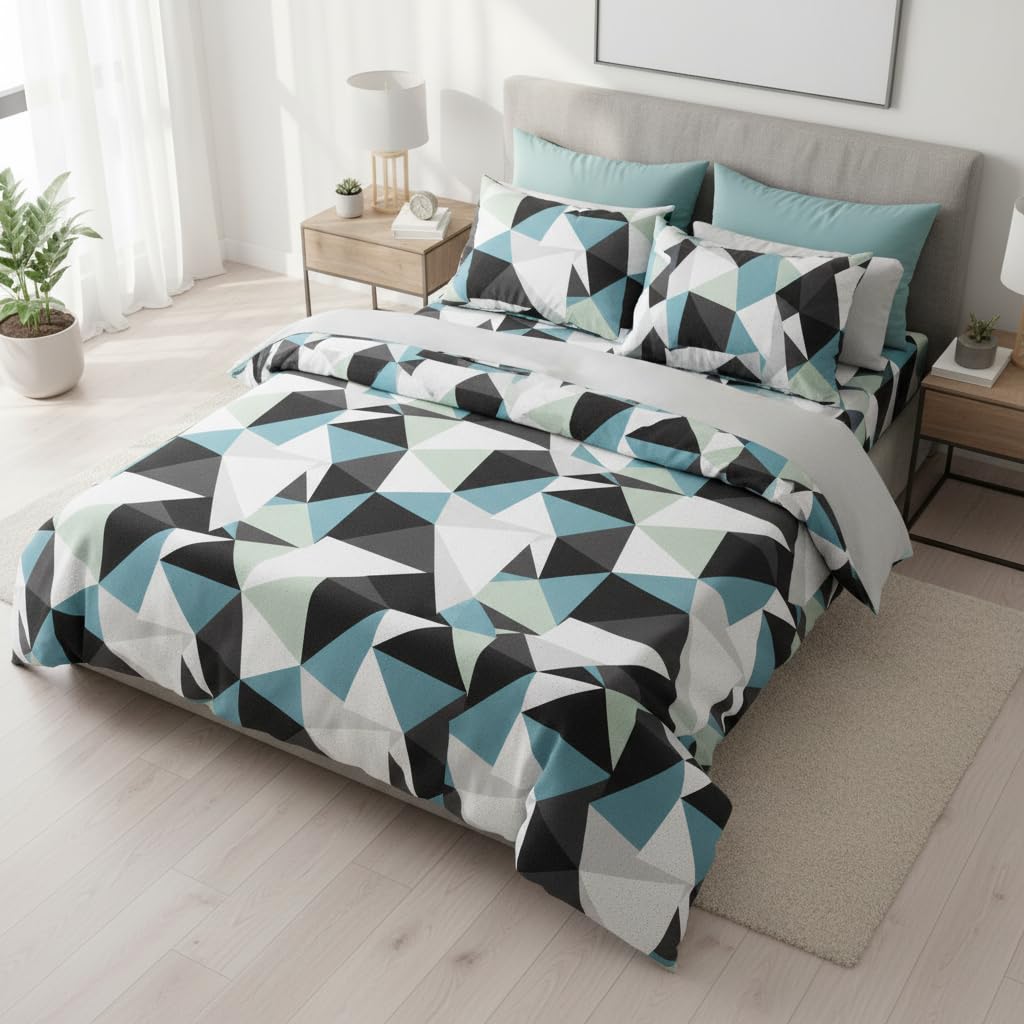 Geometric Duvet Cover Set – 9 Colourways, Single to Super King