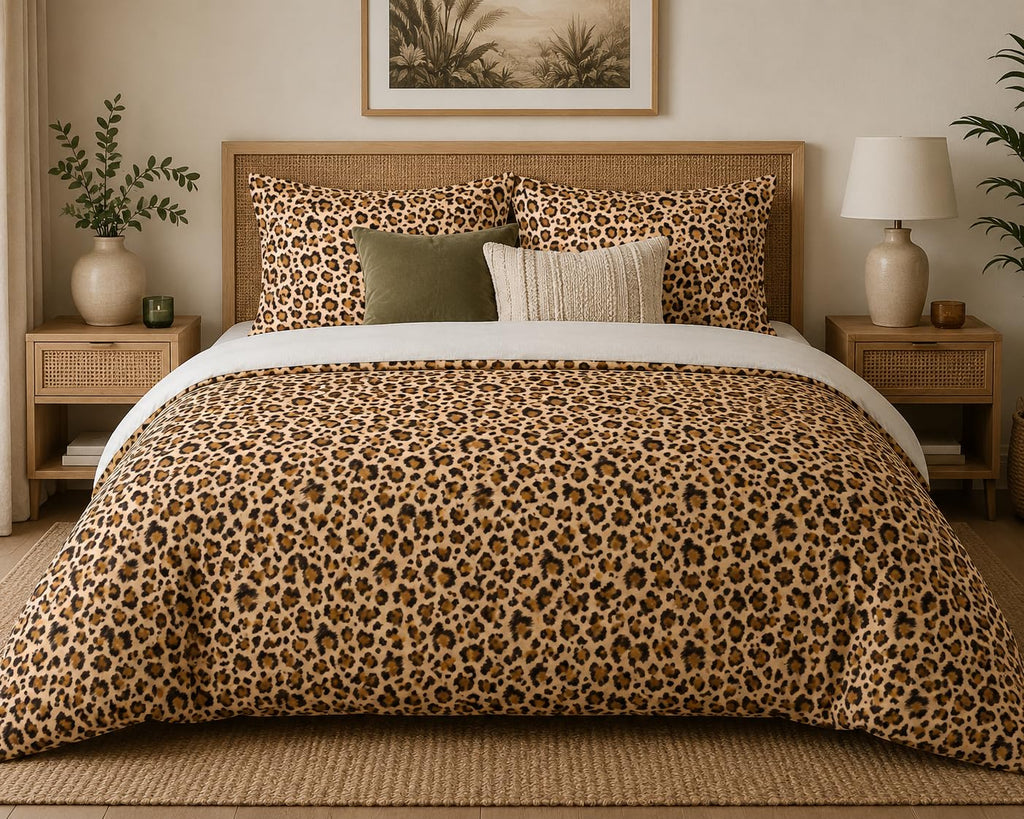 Animal Print Duvet Cover Set – Golden Leopard