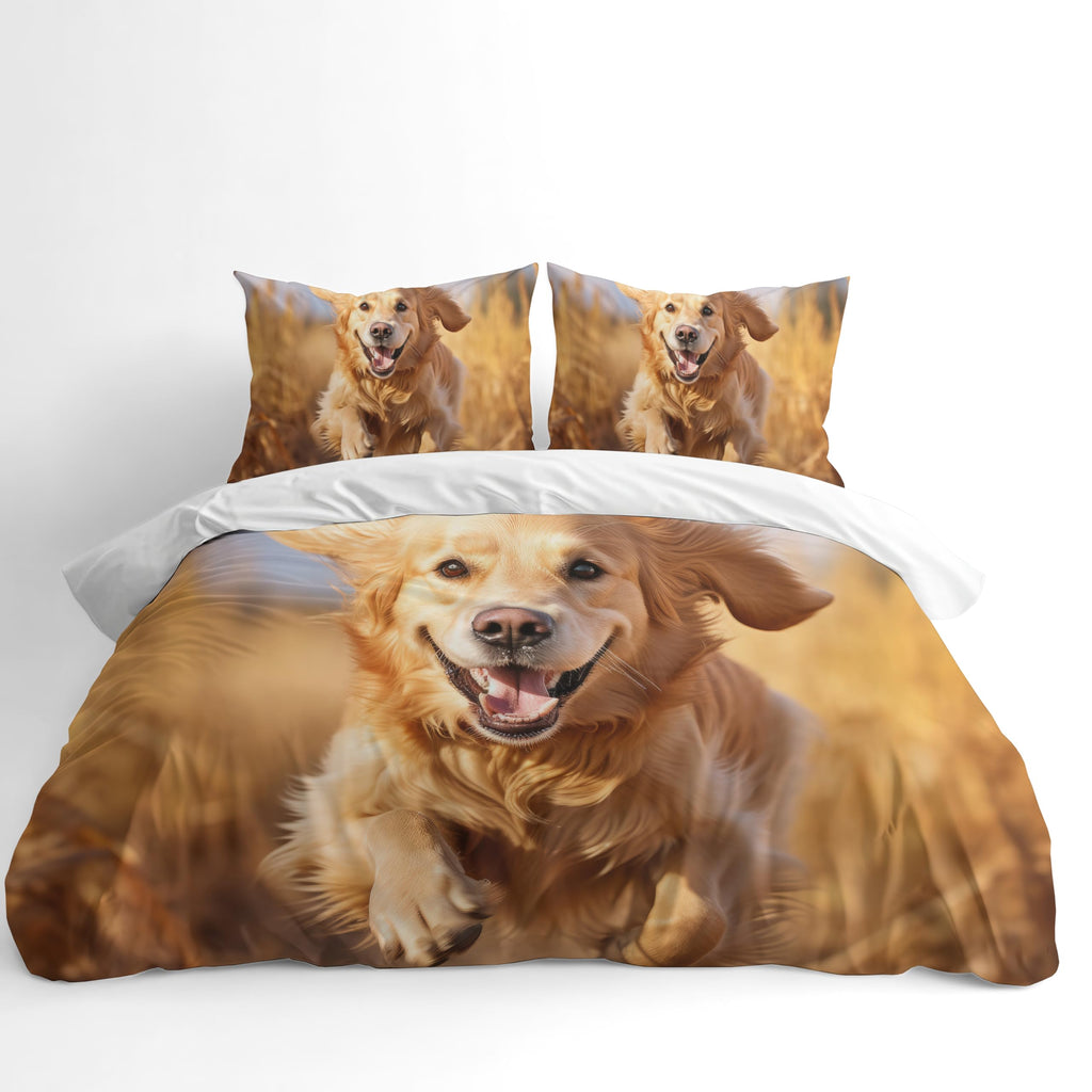 Dog Breed Duvet Cover Set – Golden Retriever Running