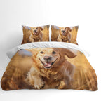Dog Breed Duvet Cover Set – Golden Retriever Running