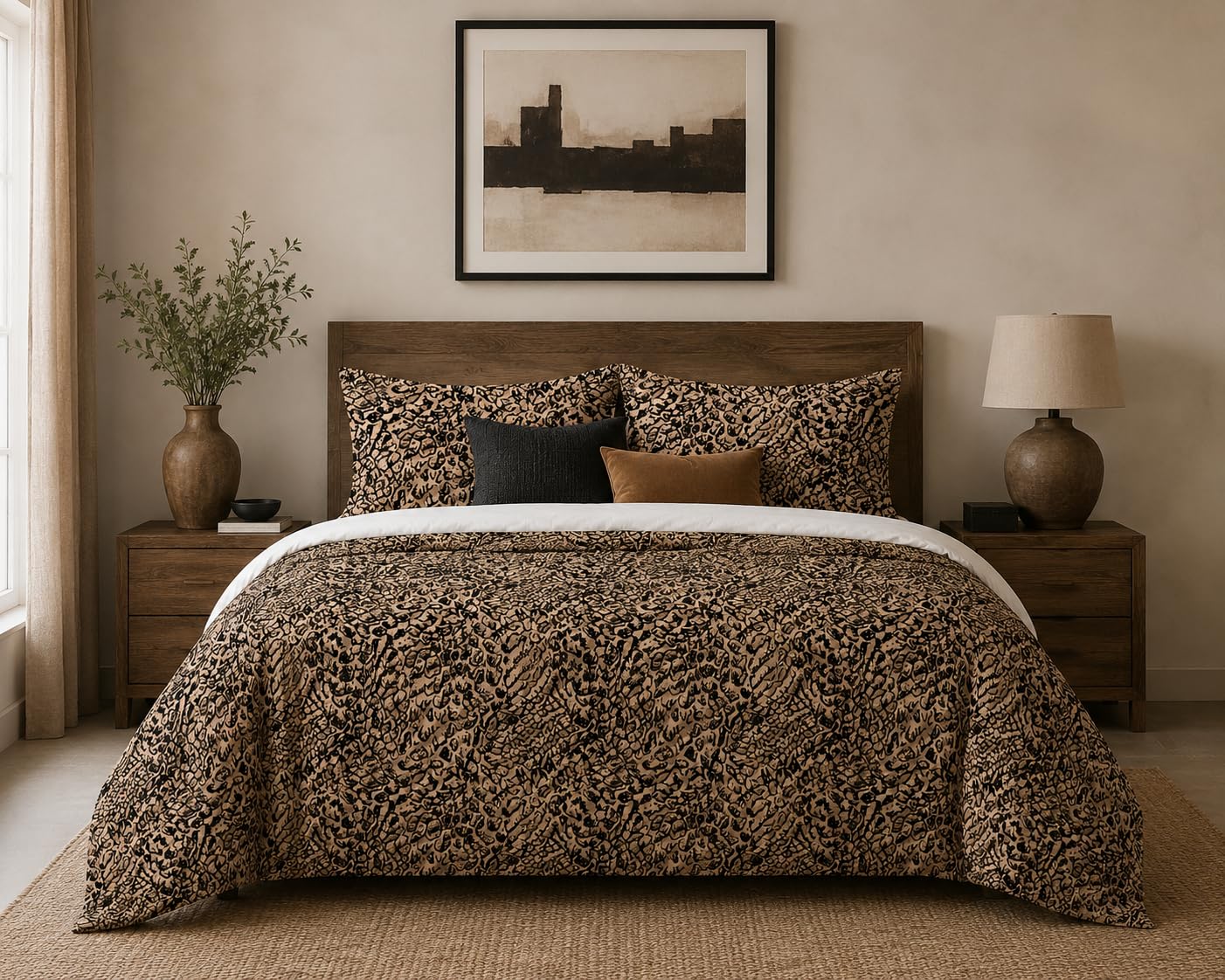 Animal Print Duvet Cover Set – Golden Snakeskin