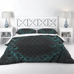 Floral Duvet Cover Set – Green Hexagon