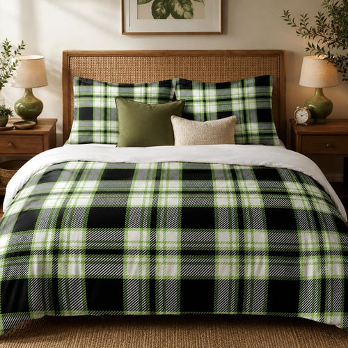 Green Plaid Duvet Cover Set – Single to Emperor